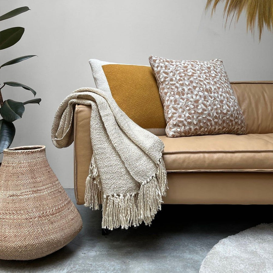 Primitive dot knitted cushion fudge
