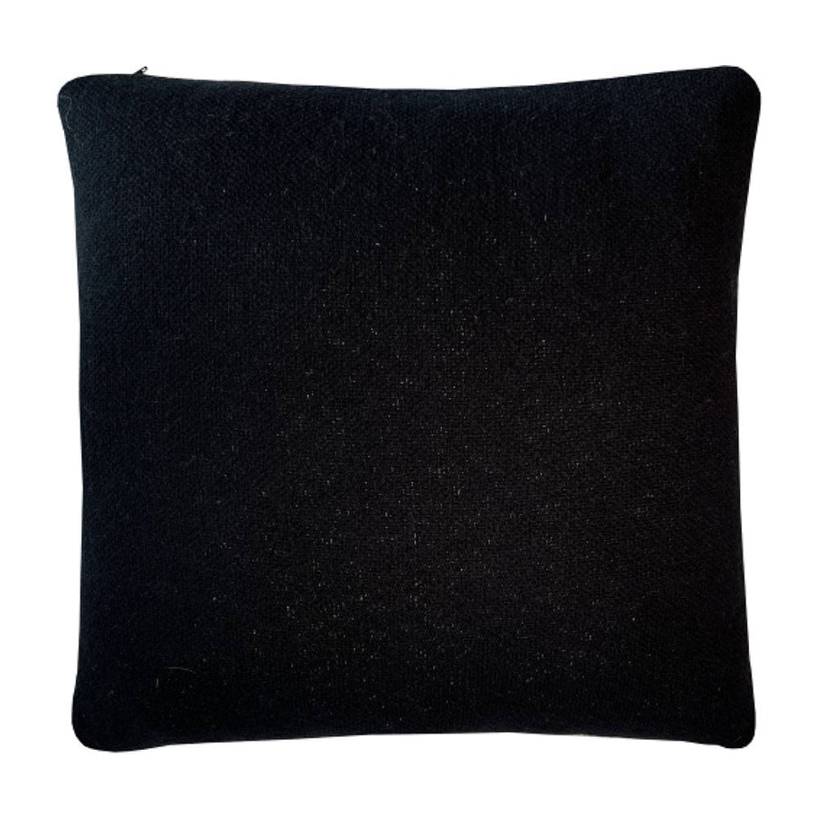 Floral victory knitted cushion black