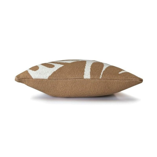 Floral victory knitted cushion fudge