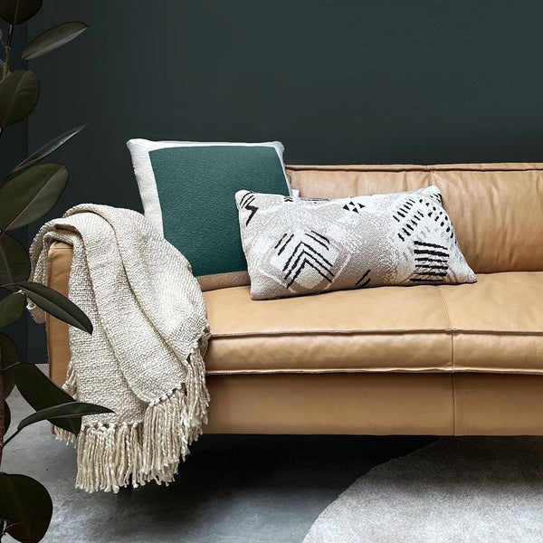 Solid knitted poster cushion pine green