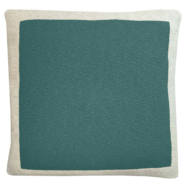 Solid knitted poster cushion pine green