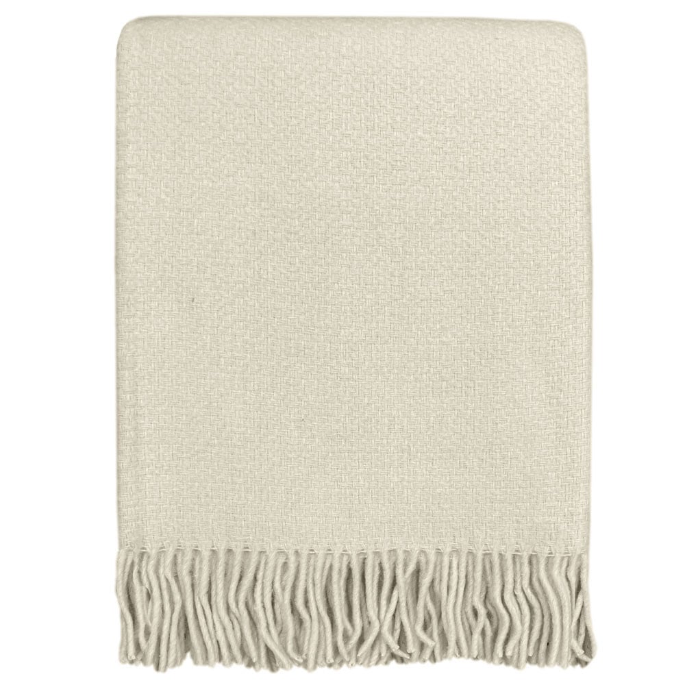 Abbey white structure recycled wool throw