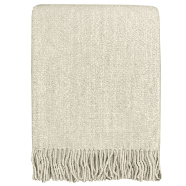 Abbey white structure recycled wool throw