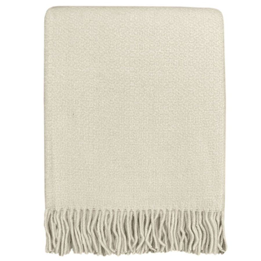 Abbey white structure recycled wool throw