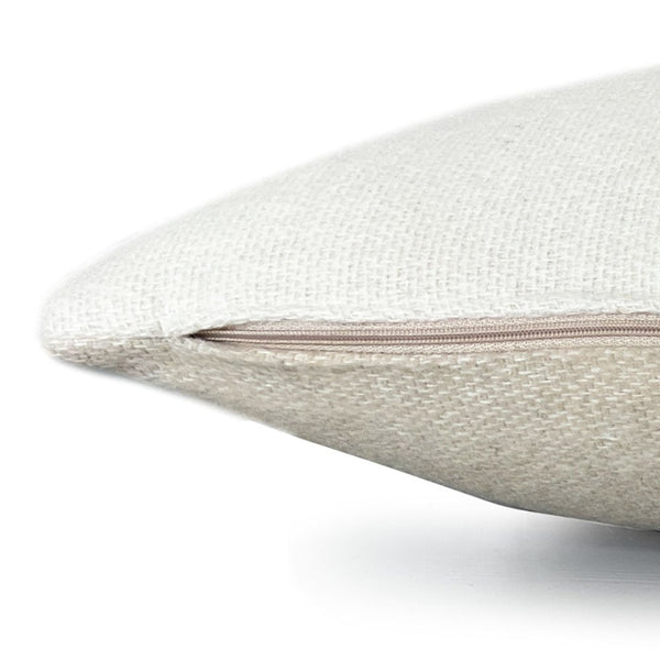 Beige double faced recycled wool rectangle cushion