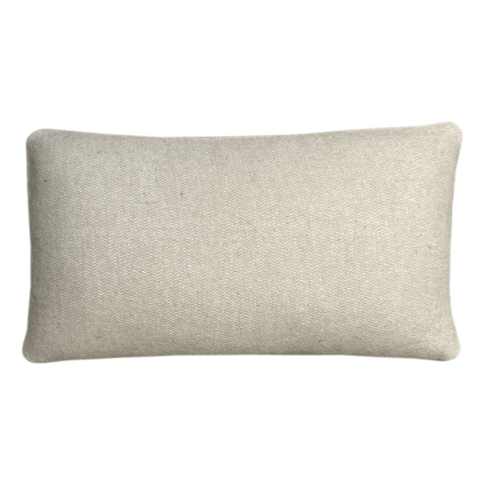 Beige double faced recycled wool rectangle cushion