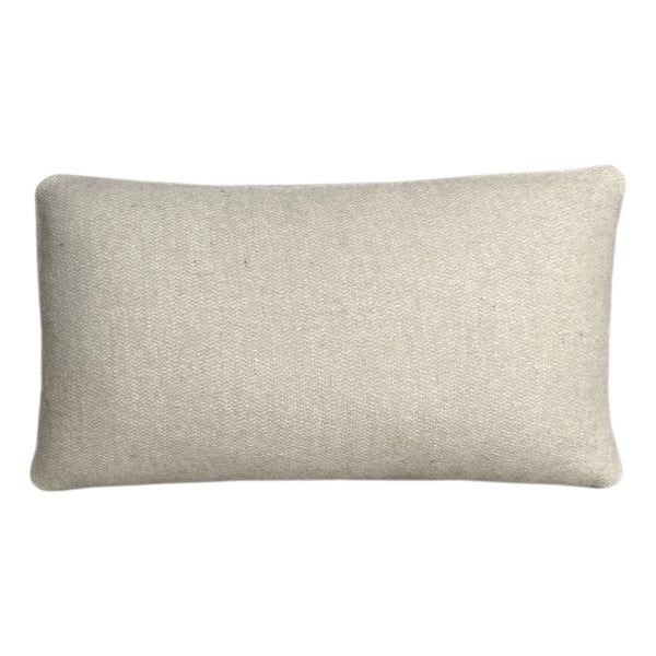 Beige double faced recycled wool rectangle cushion
