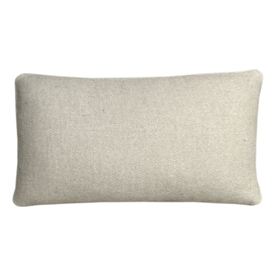 Beige double faced recycled wool rectangle cushion