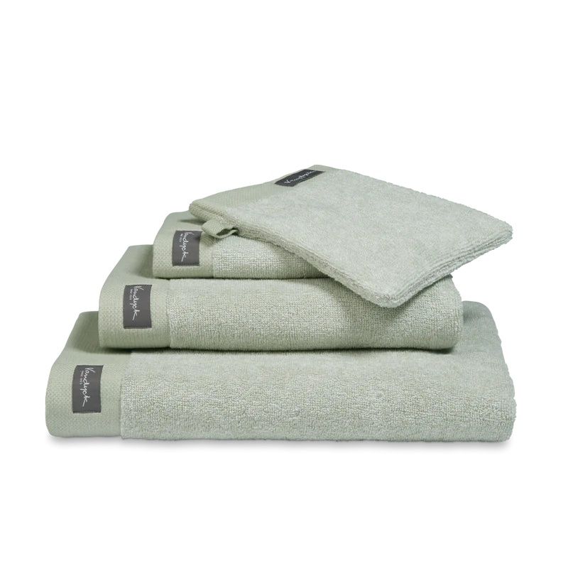 Home towel mouline Smoke green 814 guesttowel 30x50