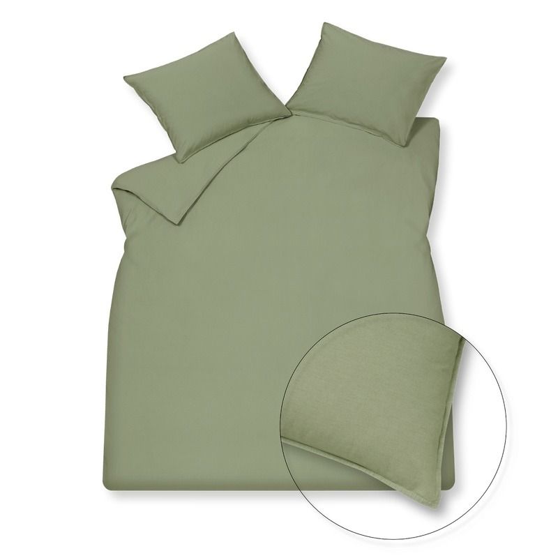 Washed cotton Smoke green 814 2-persoons (200x200/220 + 2 slopen)
