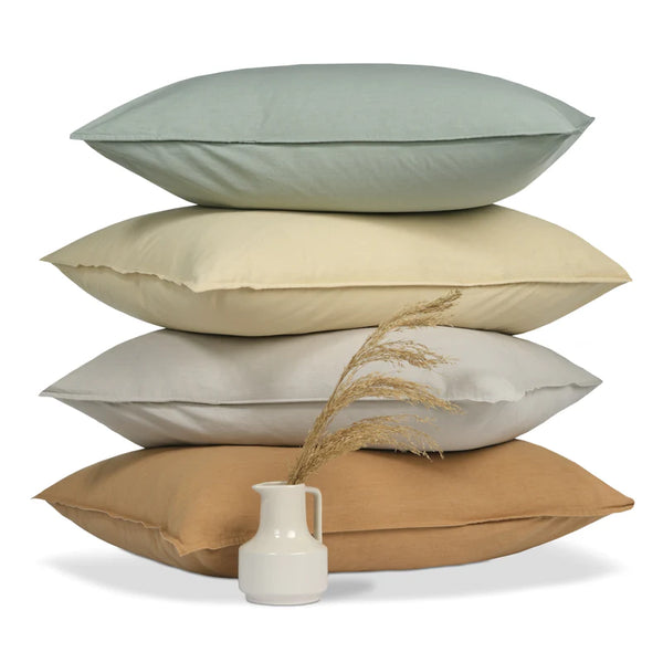 Washed cotton Smoke green 814 Kussensloop (60x70)