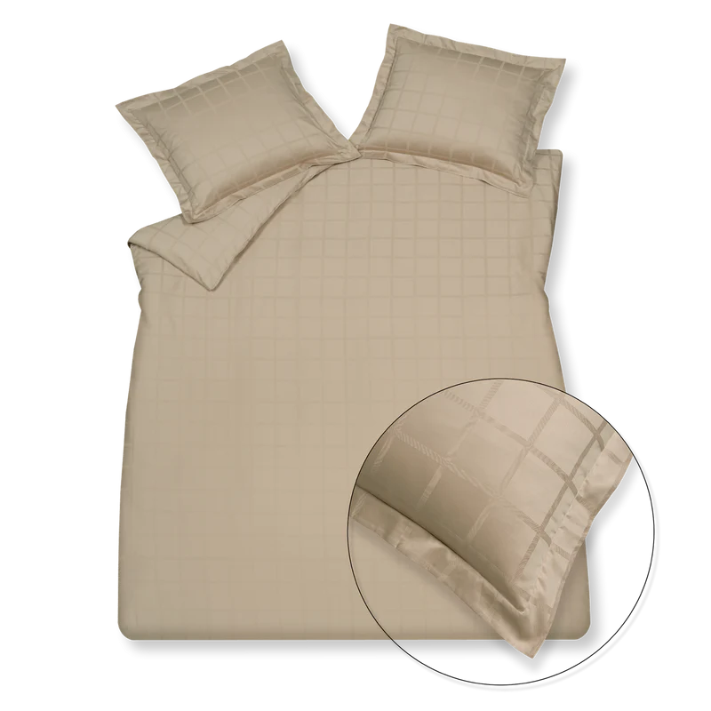Home 78 check 300tc Stone 169 1-persoons (140x200/220 + 1 sloop)