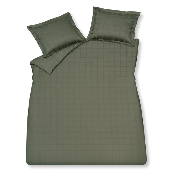 Home 78 check 300tc Sage green 181 Kussensloop (60x70)