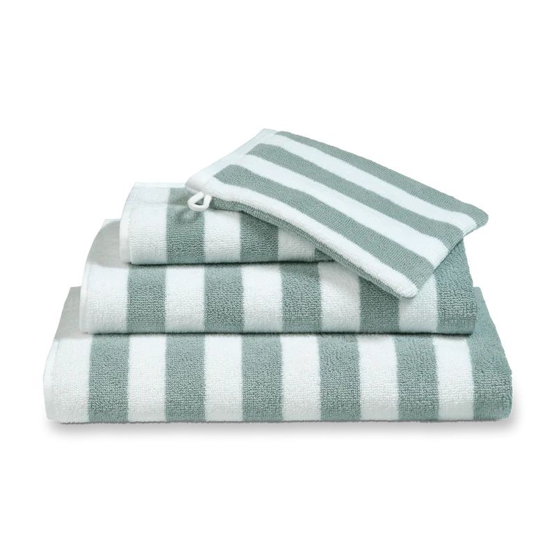 Verona stripes Pearl blue 190 showertowel 70x140