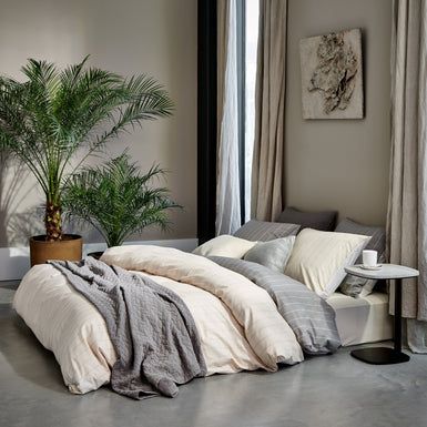 Home puglia percale 011 grey 2-persoons (200x200/220 + 2 slopen)