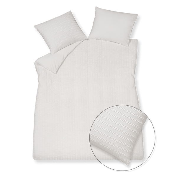 Pure 80 seersucker 090 white 1-persoons (140x200/220 + 1 sloop)