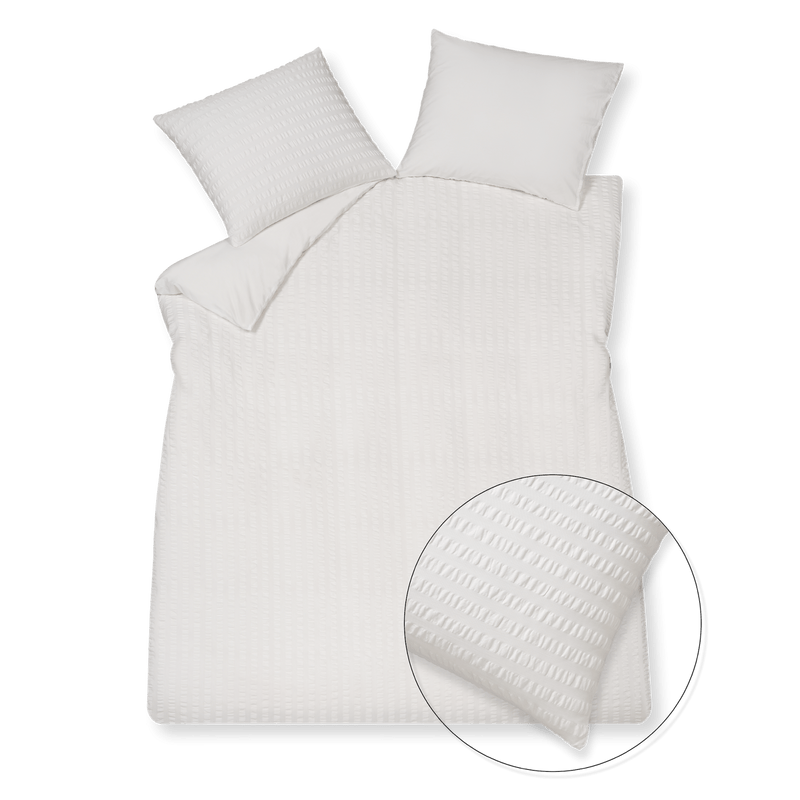 Pure 80 seersucker 090 white 1-persoons (140x200/220 + 1 sloop)