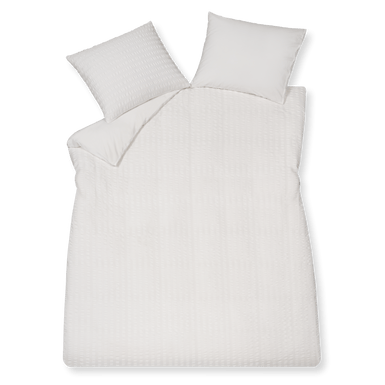 Pure 80 seersucker 090 white Lits-jumeaux (240x200/220 + 2 slopen)