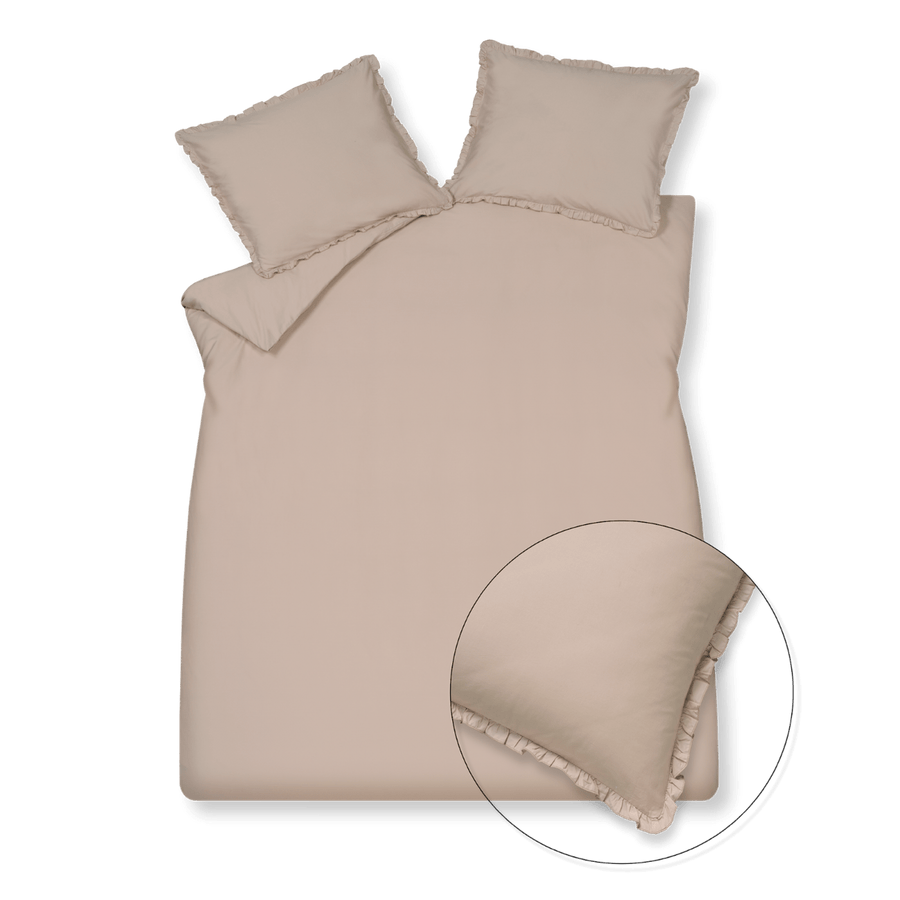 Pure 83 percale ruffle 110 blush 1-persoons (140x200/220 + 1 sloop)