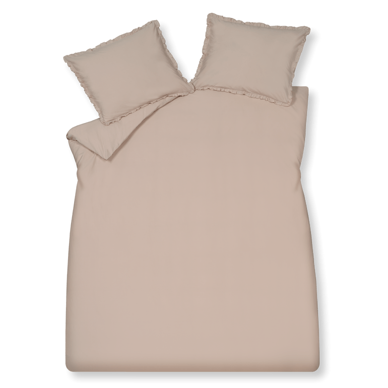 Pure 83 percale ruffle 110 blush 2-persoons (200x200/220 + 2 slopen)