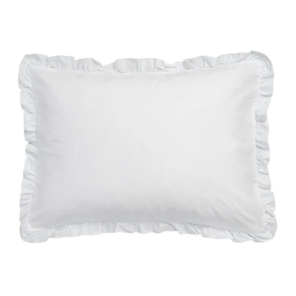 Pure 83 percale ruffle 40x55 090 white Kussensloop (40x55)
