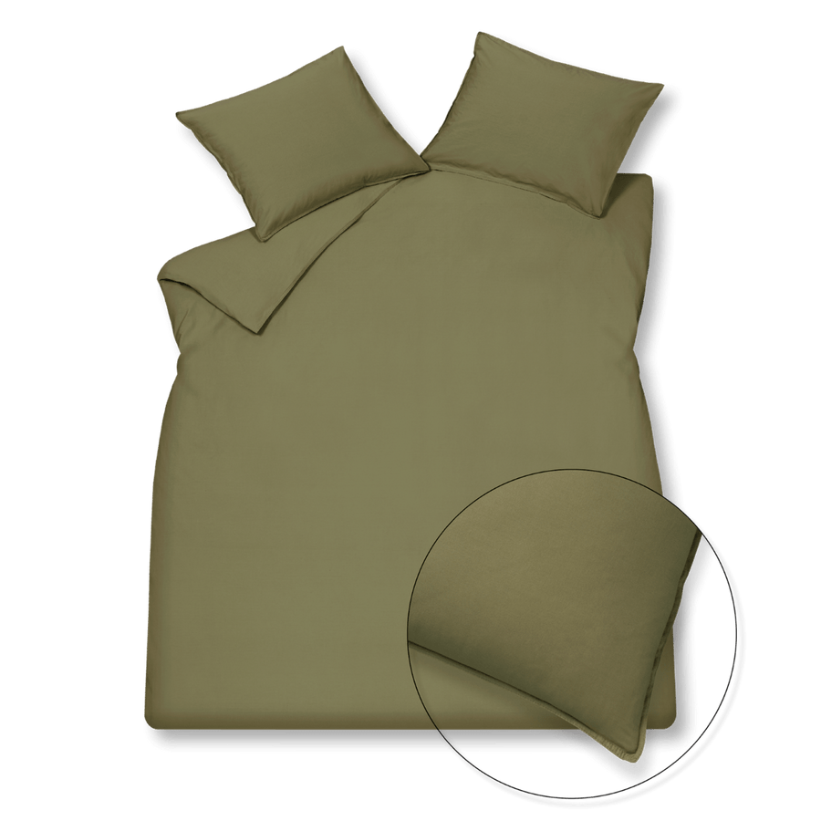 Washed cotton Martini olive 301 1-persoons (140x200/220 + 1 sloop)