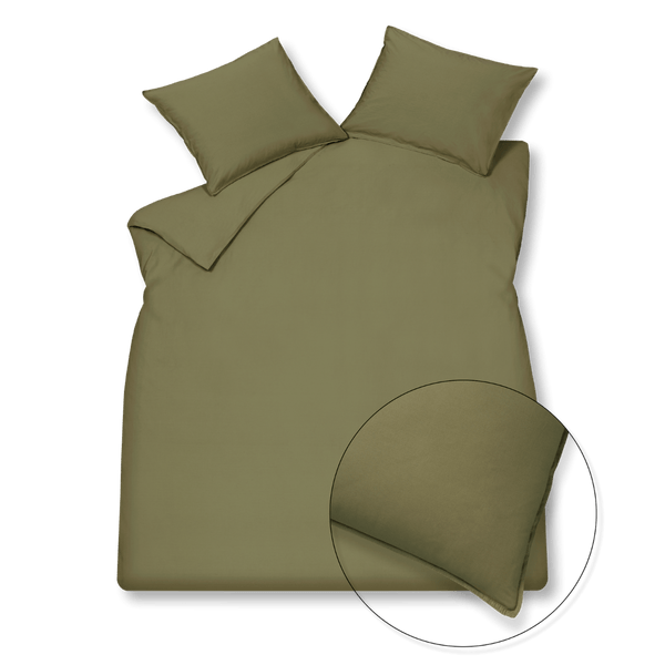 Washed cotton Martini olive 301 Lits-jumeaux (240x200/220 + 2 slopen)