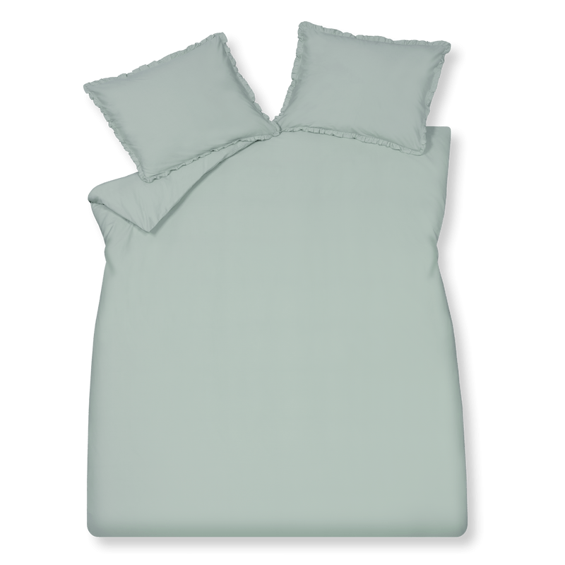 Pure 83 percale ruffle Pearl blue 190 Kussensloop (60x70)