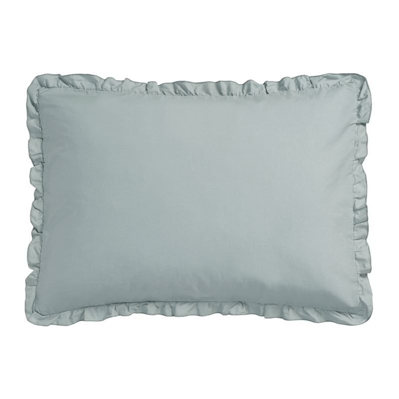 Pure 83 percale ruffle 40x55 Pearl blue 190 Kussensloop (40x55)
