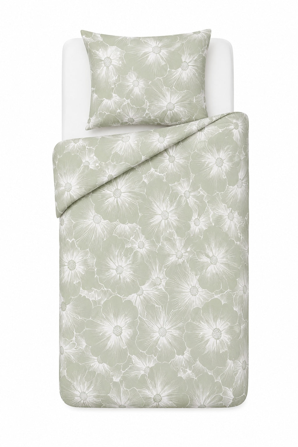 Dekbedovertrekset Bloomline pistache 1-persoons