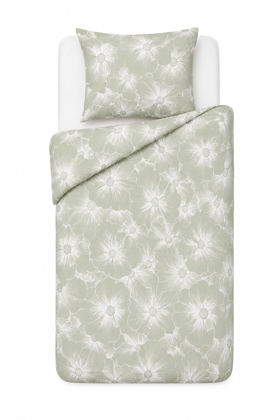 Dekbedovertrekset Bloomline pistache 1-persoons