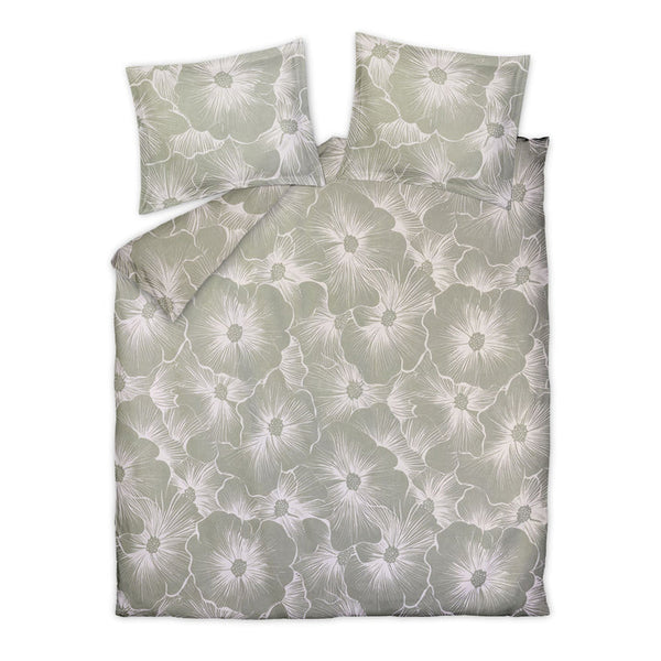 Dekbedovertrekset Bloomline pistache 2-persoons