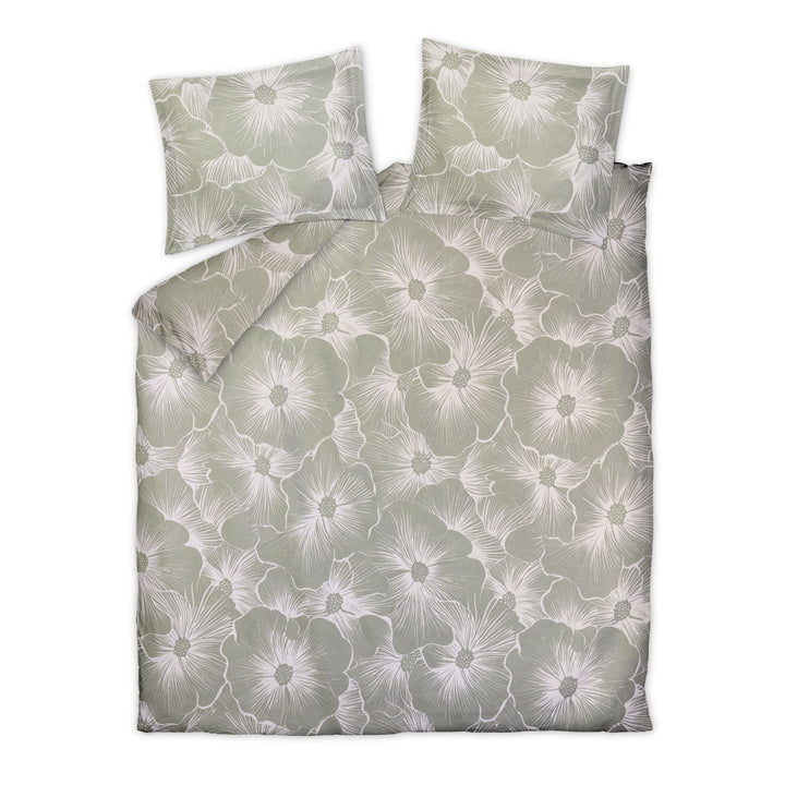Dekbedovertrekset Bloomline pistache 2-persoons