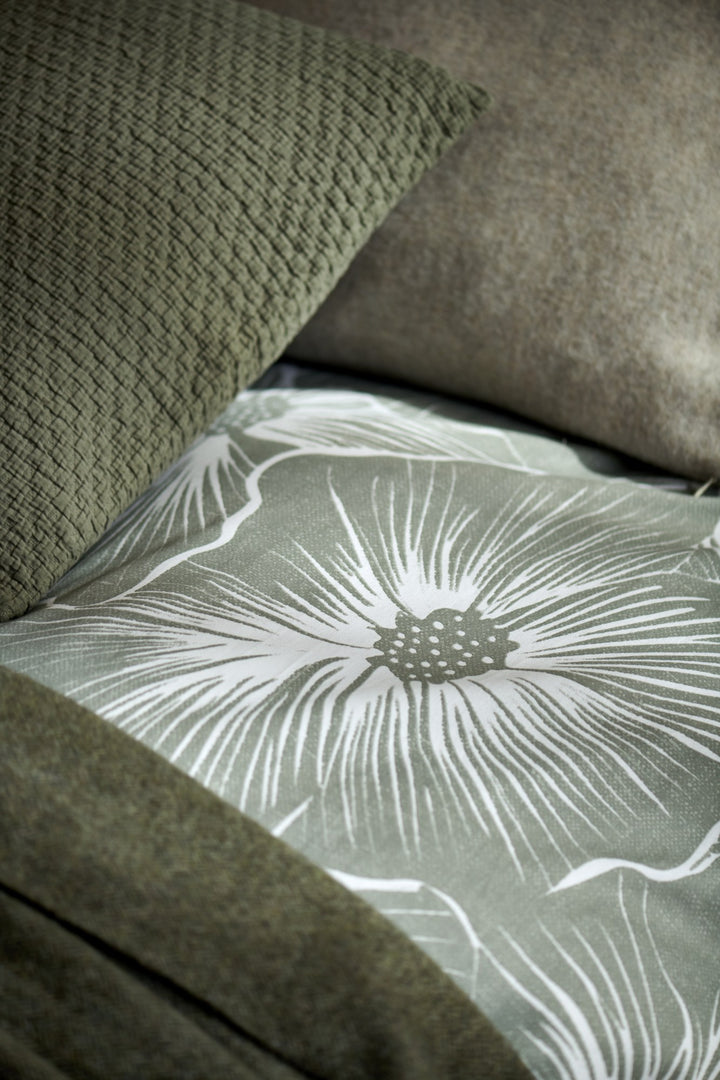 Dekbedovertrekset Bloomline pistache lits-jumeaux