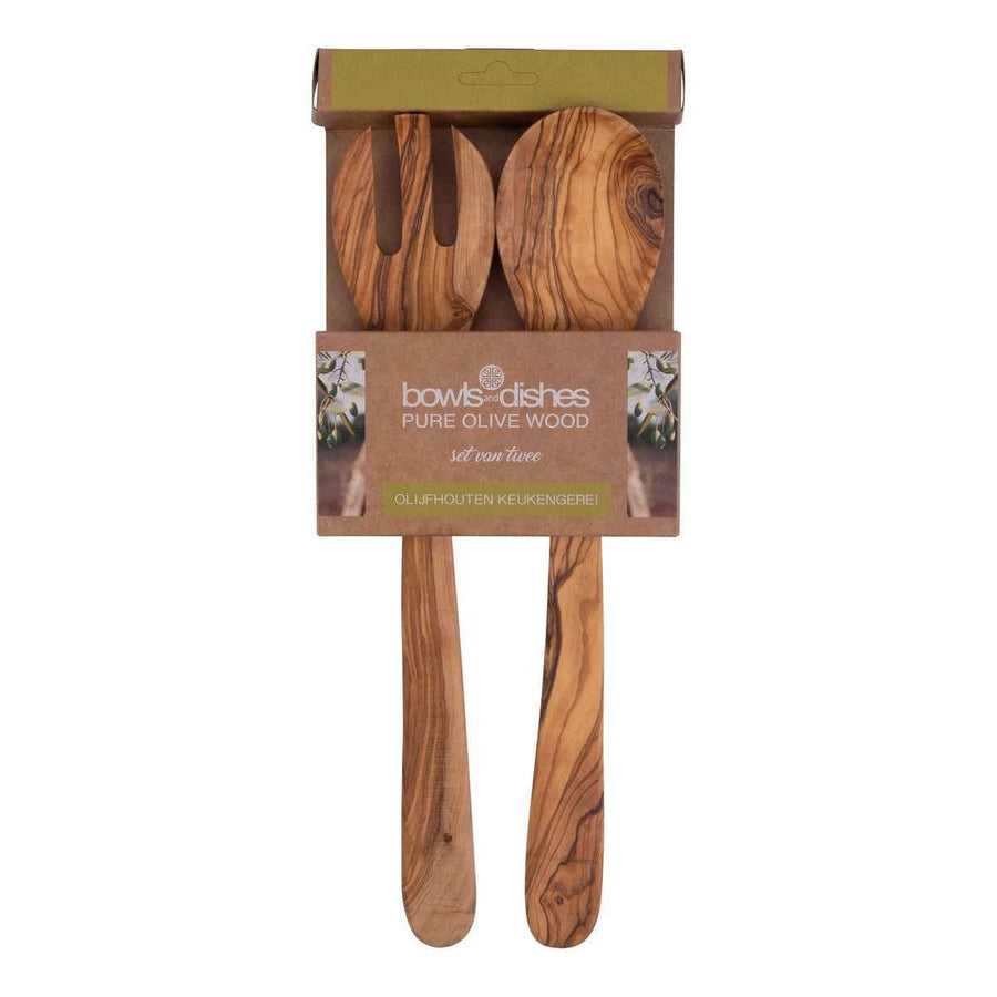 Olijfhouten Slacouvert 3-tand (35 cm)