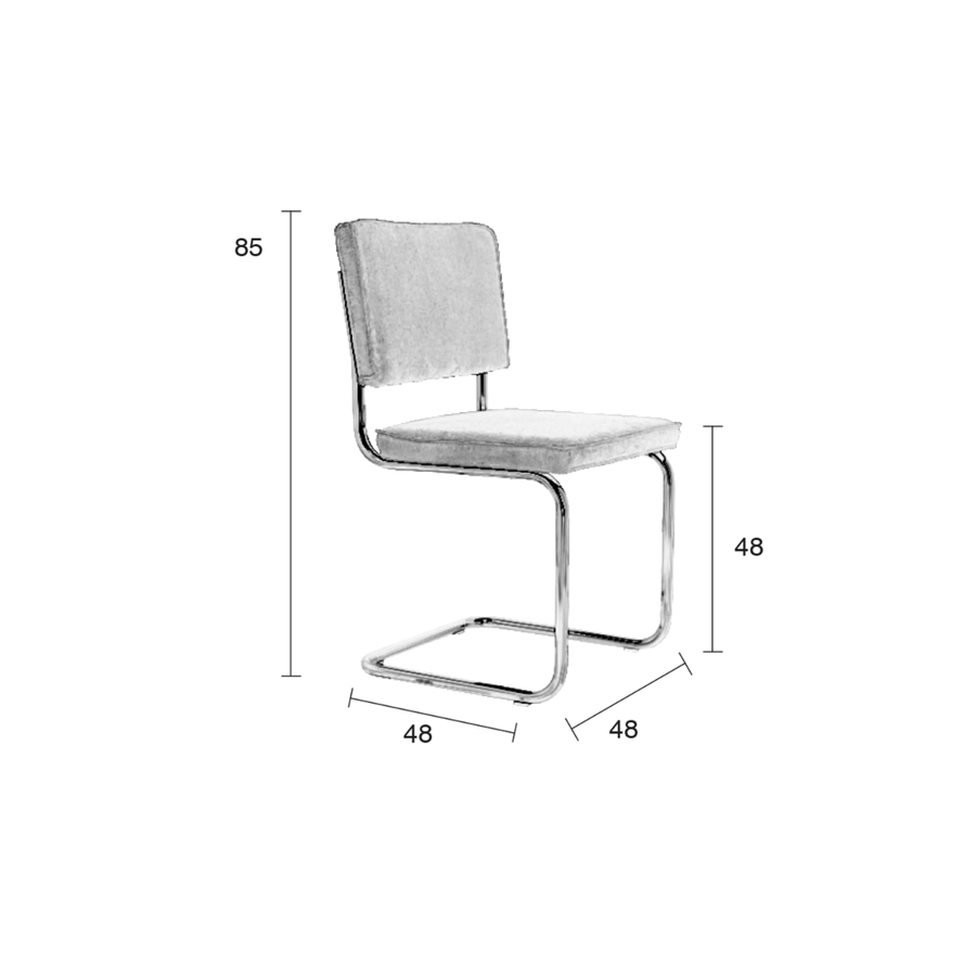 Ridge Chair- rib cool grey 32A