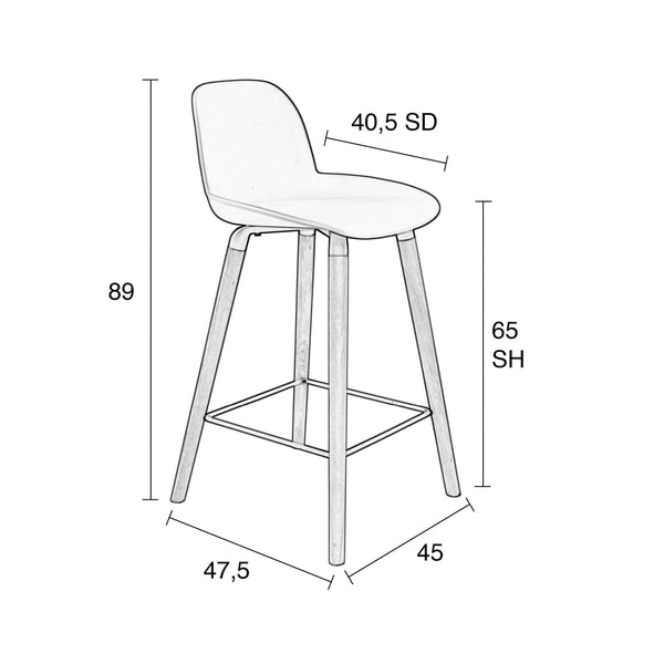 Albert Kuip Counter Stool- taupe