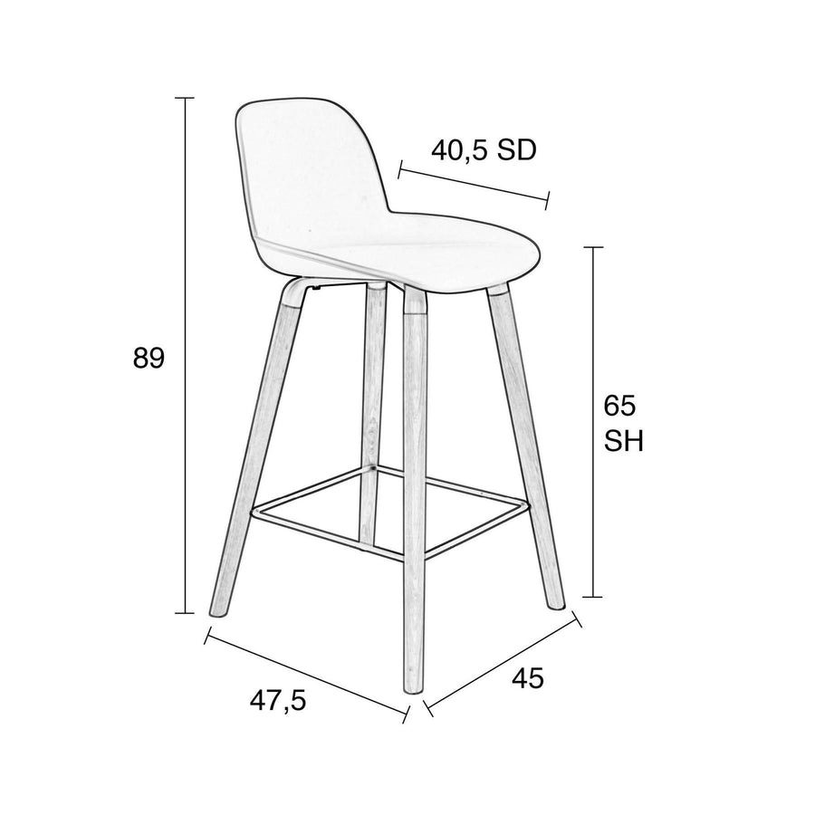 Albert Kuip Counter Stool- taupe