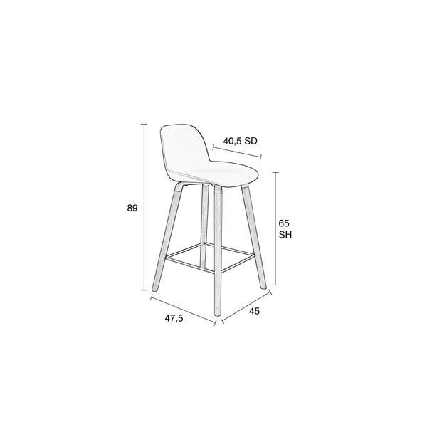 Counter Stool Albert Kuip All Black