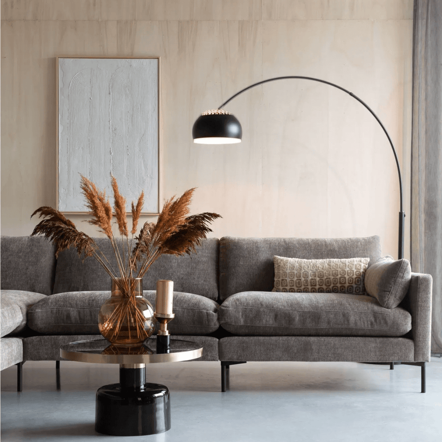 Floor Lamp Metal Bow Black