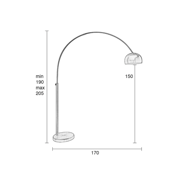 Floor Lamp Metal Bow Black