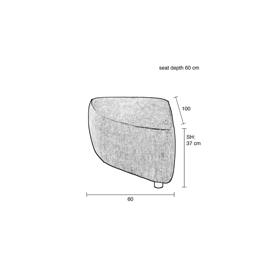 Sofa element hunter pie pouf left moss