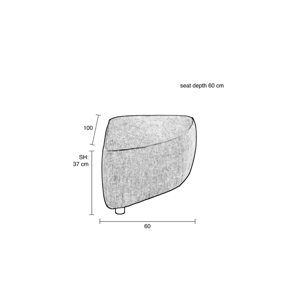 Sofa element hunter pie pouf right moss