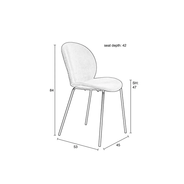 Chair bonnet grey  blue