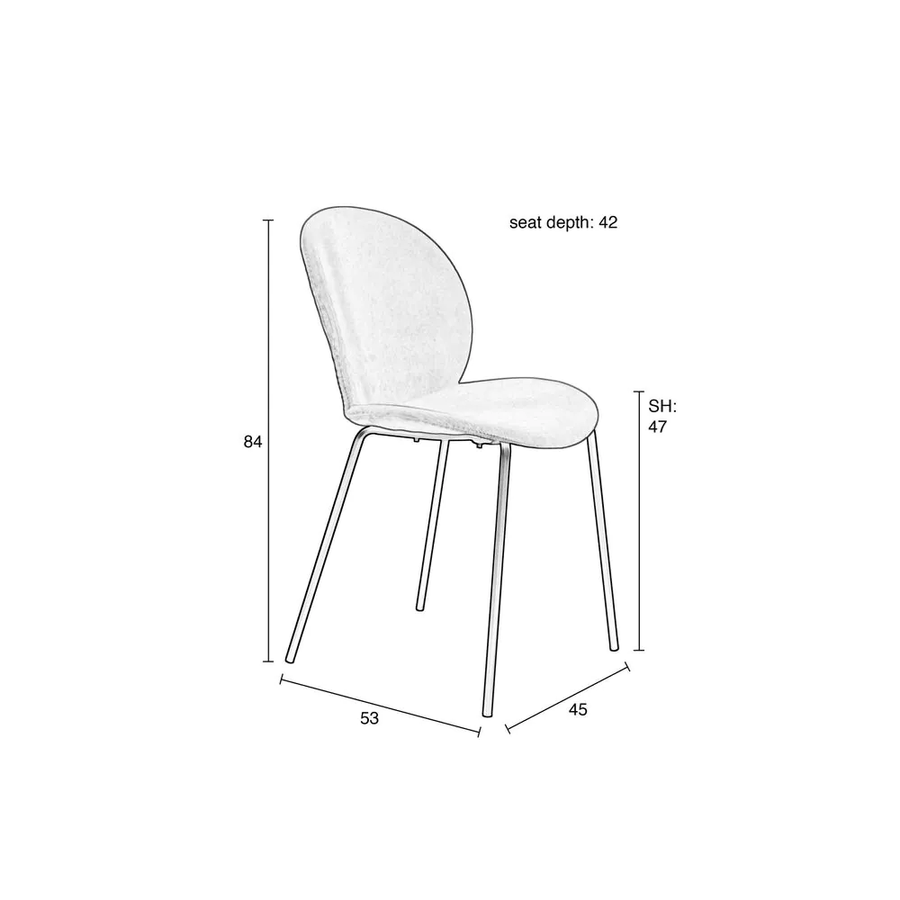 Chair bonnet grey  blue