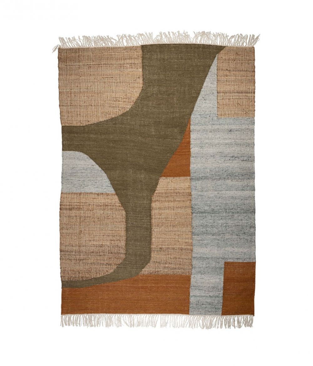 Vloerkleed pavilion 160x230 natural green brown