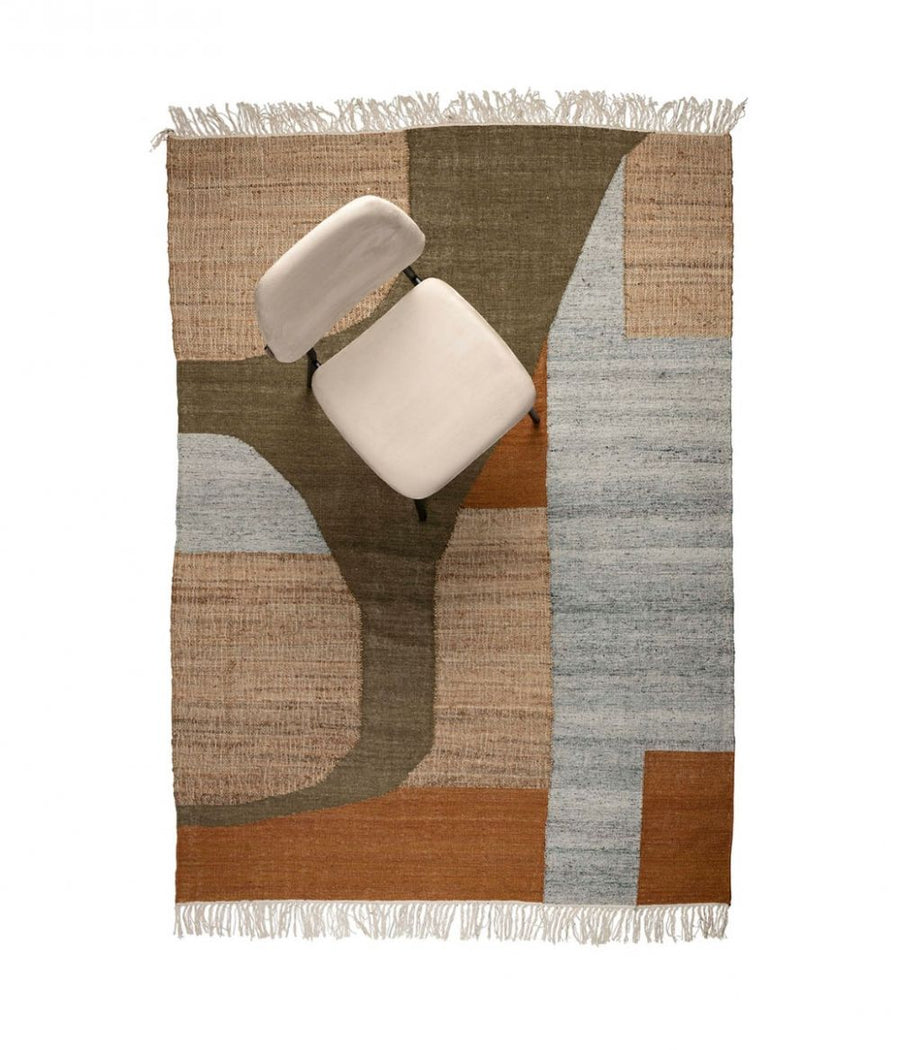 Vloerkleed pavilion 160x230 natural green brown