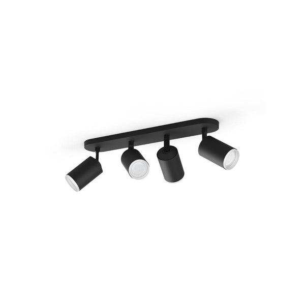 Fugato plate/spiral black 4x5.7W 230V