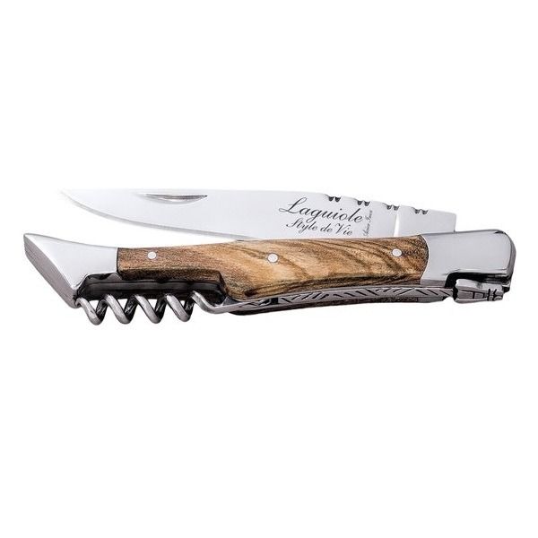 Zakmes Olijfhout met kurkentrekker 2,5 mm