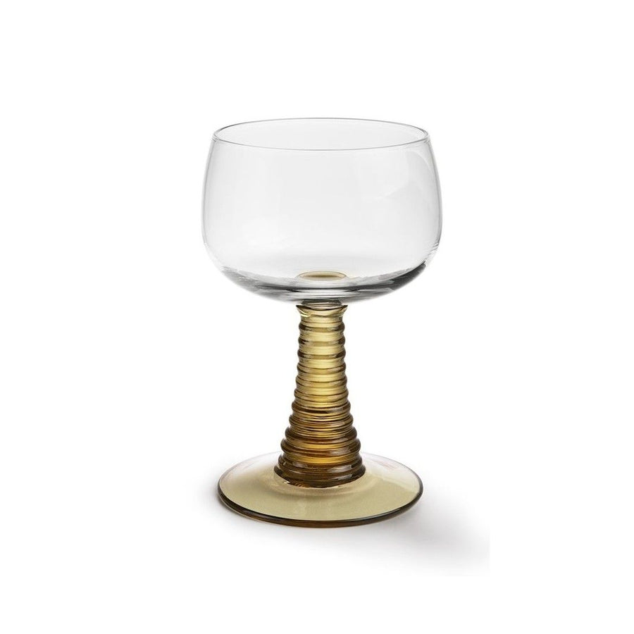 Swirl wine glass high, green